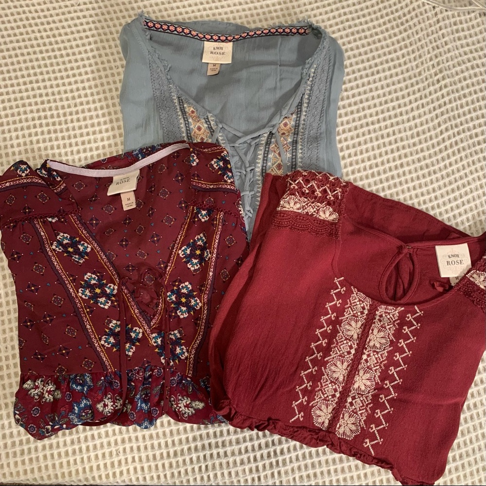 Knox Rose shirt LOT size M, 3 tops